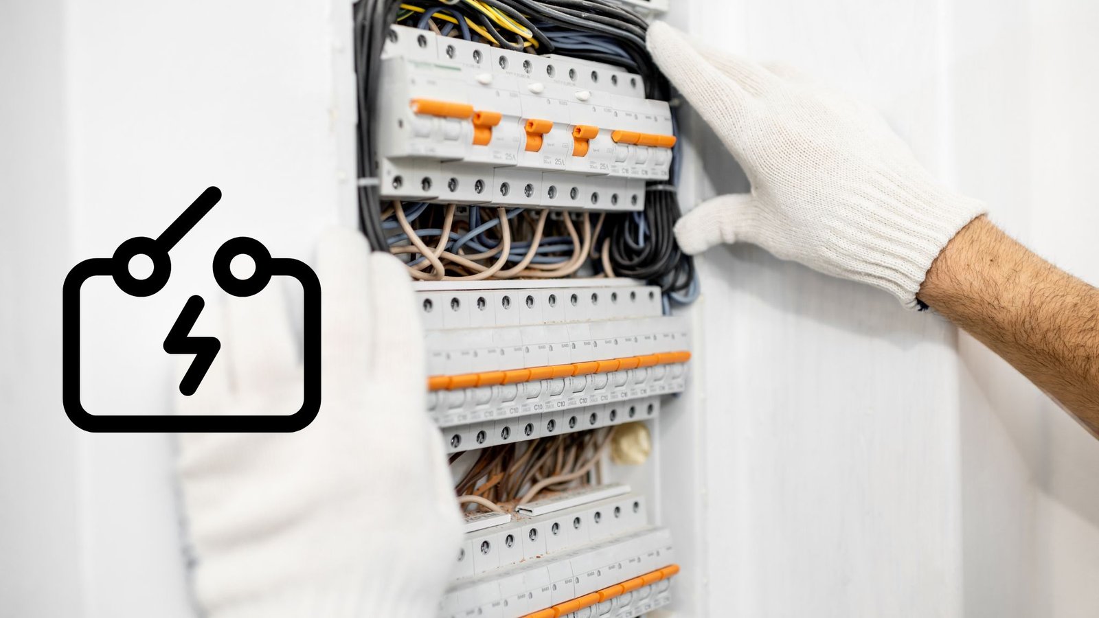 disjoncteur boîtier électrique avec disjoncteur et symbole electrique